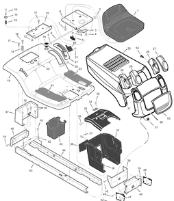 Chassis And Hood Diagram and Parts List for 385013X51A 2003 Briggs and Stratton Lawn Tractor
